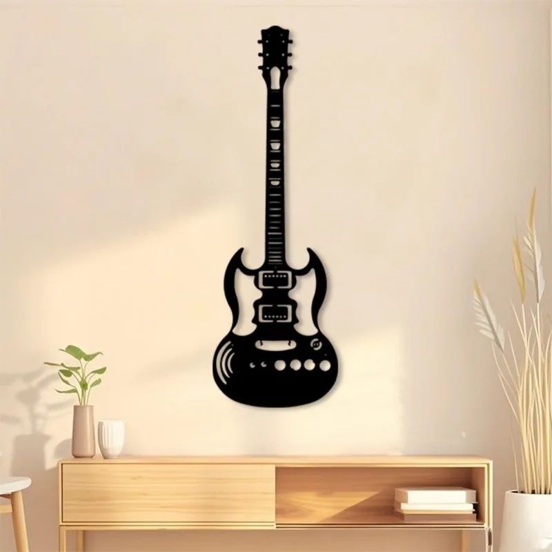 Brand 3D Metal Guitar Wall Art - Home Bar Lounge recension och pris