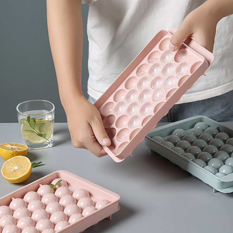 1Pc 3D Round  Tray with Lid Pl - Ice Mold Sphere recension och pris